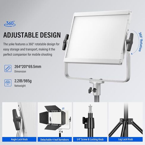 Godox LP600Bi 2Pack Light Kit Studio Light Video Lighting Kit 60W with Tripod Stand,2800K-6500K Photography Lighting,App Control with Case for Streaming YouTube in Kuwait