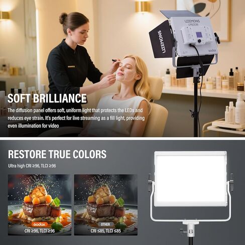 Godox LP600Bi 2Pack Light Kit Studio Light Video Lighting Kit 60W with Tripod Stand,2800K-6500K Photography Lighting,App Control with Case for Streaming YouTube in Kuwait