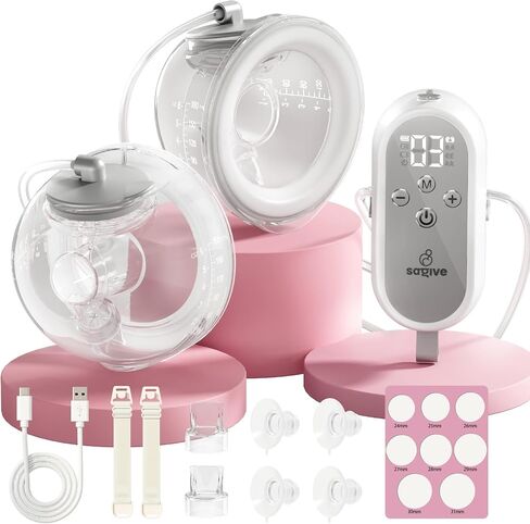 Wearable Breast Pump ABP-1308 | SPA-Level Comfort 3 Modes & 9 Levels | Wearable Breastfeeding Pump, Low-Noise Electric Breast Pump Portable for Office & Home Use (27mm Shield, 21/24mm Flange) in Kuwait
