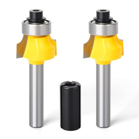 2PCS Roundover Edging Router Bit Set, 1/4-Inch Shank Round Nose, Cutter Tools 1/8" Radius Inch in Kuwait