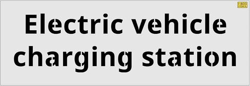 18" IKEA Electric Vehicle Charging Station Stencil - 1/16" (.063") Light-Duty LDPE in Kuwait
