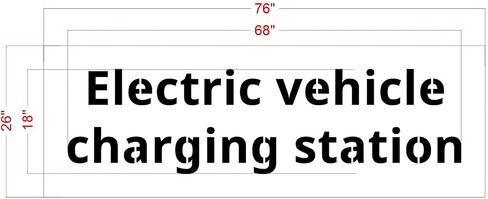 18" IKEA Electric Vehicle Charging Station Stencil - 1/16" (.063") Light-Duty LDPE in Kuwait