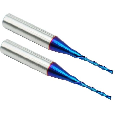 CNC Router Bit 1/16" Cutting Dia 1/4" Shank Endmill for Wood Cut 3D Carving | down cut,great for detail work.Nanco Blue Coating,solid carbide in Kuwait