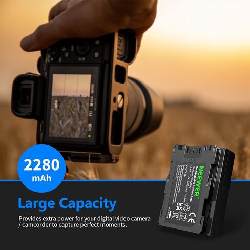 NEEWER Replacement Battery for Sony NP-FZ100, Compatible with Sony ZV-E10II A9III A7CII ZV-E1 A7III A7IV FX3 FX30 A6700 A1 A7C A7CR A7RIV A7RV A7SIII A9II Cameras, Rechargeable Li-ion Battery 2280mAh in Kuwait