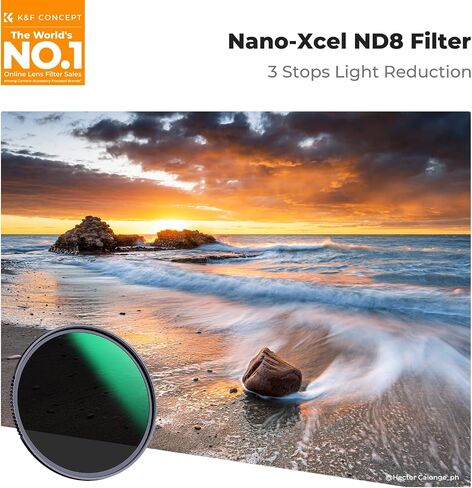 K&F CONCEPT ND8 Filter 82mm 3 Stops Neutral Density Nano-X High Definition Water Resistant Anti-Scratch Anti-Reflective for DSLR Camera Lens | 28 Multi-Layer Coatings High Definition Waterproof Ultra Slim ND Lens Filter for Camera Lens(Nano-X Series) FN70 in Kuwait