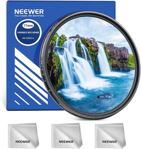 NEEWER 82mm Variable ND Filter ND2-400 (1-9 Stops) with 3X Cleaning Cloth, Adjustable Rotating Variable Neutral Density Camera Lens Filter with Multicoated Optical Glass for Exposure Balance in Kuwait