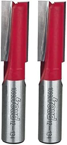 Freud 12-134: 9/16" (Dia.) Double Flute Straight Bit with 1/2" Shank,Red (Pack of 2) in Kuwait
