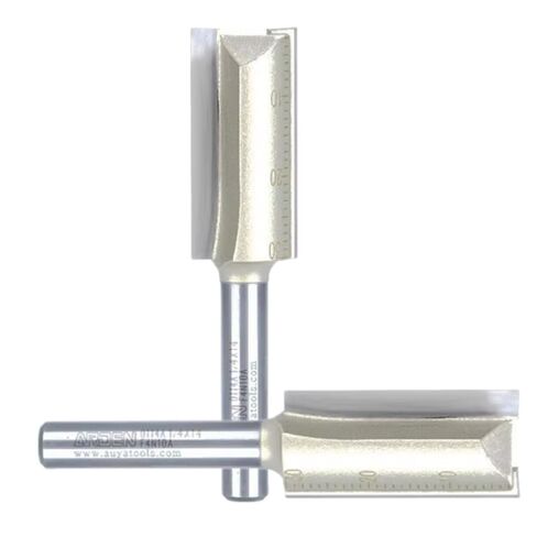 1PCS 1/4 Inch Shank Straight Router Bit, 14mm Cutting Diameter Wood Groove Milling Cutter, TCT Straight Cutting Bit for Wood MDF Plywood Particle Board in Kuwait