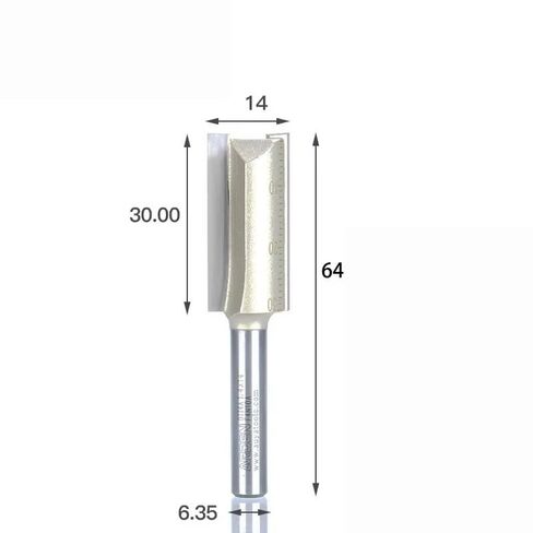 1PCS 1/4 Inch Shank Straight Router Bit, 14mm Cutting Diameter Wood Groove Milling Cutter, TCT Straight Cutting Bit for Wood MDF Plywood Particle Board in Kuwait