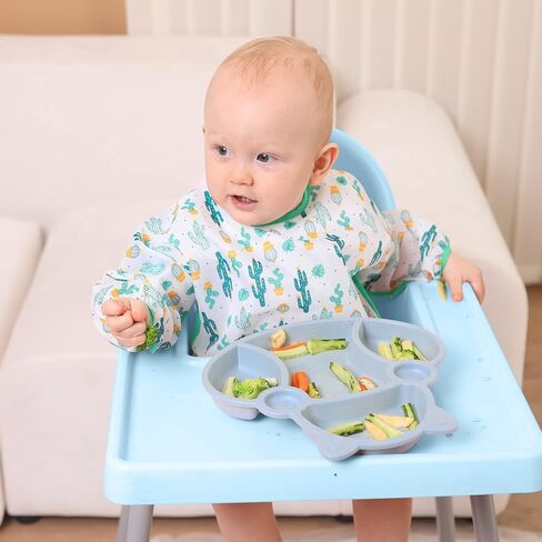 Lictin Long Sleeve Bibs 5 Pack - Baby Bibs for Girl or Boy, Reusable Infant for Feeding Teething or Weaning in Kuwait