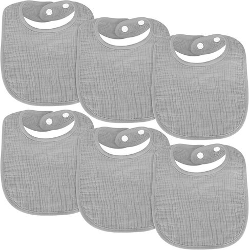 Accmor 6 Pack Muslin Baby Bibs for Boys Girls, Soft Cotton Baby Drool Bibs, Infant Drooling and Teething Bibs in Kuwait