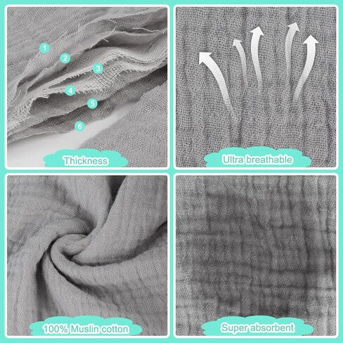 Accmor 6 Pack Muslin Baby Bibs for Boys Girls, Soft Cotton Baby Drool Bibs, Infant Drooling and Teething Bibs in Kuwait