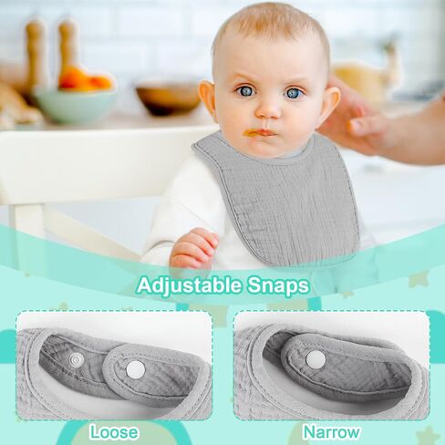 Accmor 6 Pack Muslin Baby Bibs for Boys Girls, Soft Cotton Baby Drool Bibs, Infant Drooling and Teething Bibs in Kuwait