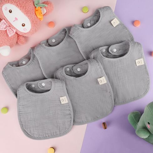 Accmor 6 Pack Muslin Baby Bibs for Boys Girls, Soft Cotton Baby Drool Bibs, Infant Drooling and Teething Bibs in Kuwait