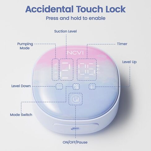 NCVI Double Electric Breast Pump, 4 Modes 9 Levels, Hospital-Grade Suction | Portable Breast Pump 8122, 280mmHg Suction, 17/19/21/24mm Flanges with USB C Rechargeable, for Travel & Office in Kuwait