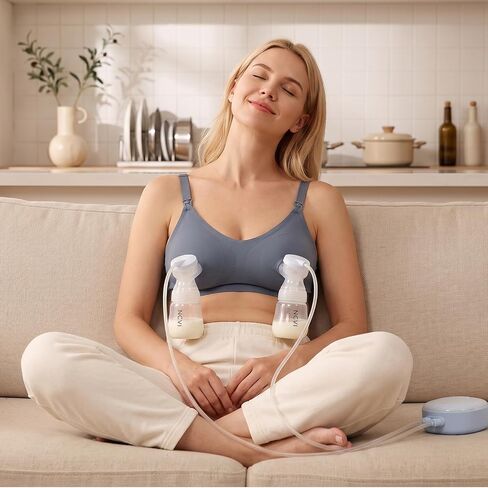 NCVI Double Electric Breast Pump, 4 Modes 9 Levels, Hospital-Grade Suction | Portable Breast Pump 8122, 280mmHg Suction, 17/19/21/24mm Flanges with USB C Rechargeable, for Travel & Office in Kuwait