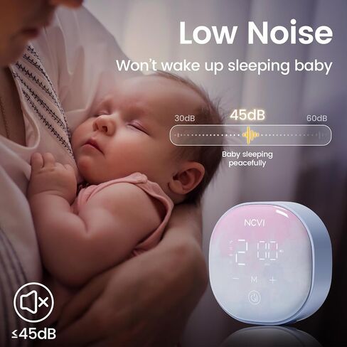 NCVI Double Electric Breast Pump, 4 Modes 9 Levels, Hospital-Grade Suction | Portable Breast Pump 8122, 280mmHg Suction, 17/19/21/24mm Flanges with USB C Rechargeable, for Travel & Office in Kuwait