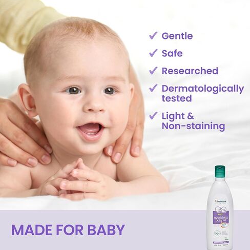 Himalaya Nourishing Baby Oil with Ashwagandha,Massage Oil, 6.76 oz, 2 Pack | Moisturizing Baby Oil with Olive Oil, Ashwagandha, Aloe Vera, Dermatologically Tested, Paraben Free, Vegan,Mineral Oil Free in Kuwait