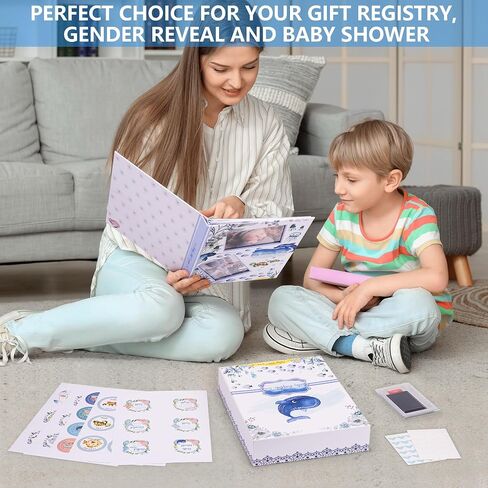 My Memory Book with Keepsake Box, Baby Milestone Stickers, Photo Corners & Footprint Kit, Under the Sea Design - Baby First Five Years in Kuwait