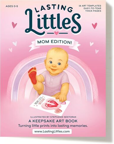 Lasting Littles Mom Edition | Baby Toddler Handprint & Footprint Keepsake Book, Mother's Day, Baby Shower, New Parent, Grandma Gift, Preschool Craft *Paints Not Included* in Kuwait