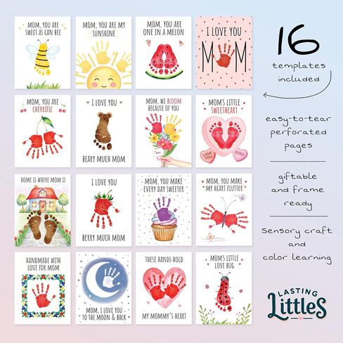 Lasting Littles Mom Edition | Baby Toddler Handprint & Footprint Keepsake Book, Mother's Day, Baby Shower, New Parent, Grandma Gift, Preschool Craft *Paints Not Included* in Kuwait