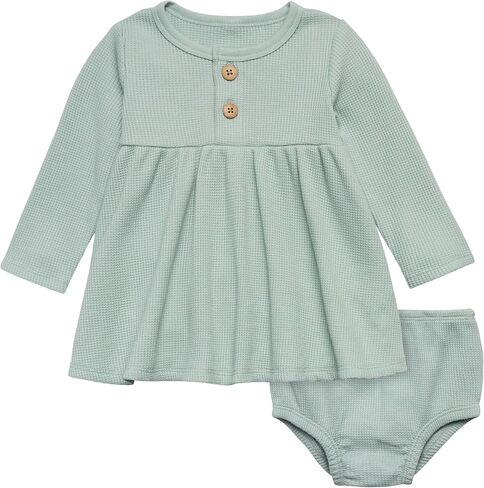 Modern Moments by Gerber Baby Girls' Mini Waffle Dress With Diaper Cover Set in Saudi Arabia
