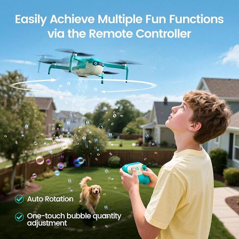 Holy Stone HS320 Bubble Drone for Kids and Beginners –Bubble Machine with Headless Mode, Auto Rotation, One‑Key Takeoff & Landing, Two Batteries, Great Gift Toy for Outdoor Play, Parties, Boys & Girls in Kuwait