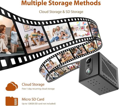 2026 5G 4K Mini Camera WiFi Indoor Home HD Micro Wireless Security Camera, Small Nanny Cam Pet Baby Outdoor Cameras, 100 Days Battery Life 150 angle Night Vision Motion Detection Cloud & SD Storage in Kuwait