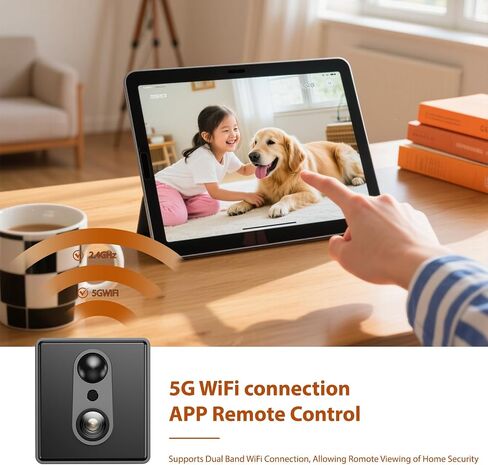 2026 5G 4K Mini Camera WiFi Indoor Home HD Micro Wireless Security Camera, Small Nanny Cam Pet Baby Outdoor Cameras, 100 Days Battery Life 150 angle Night Vision Motion Detection Cloud & SD Storage in Kuwait