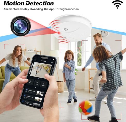Hidden Spy Camera (Smoke Detector Design) WiFi HD 1080P Camera Wireless Small Nanny Cam for Home Surveillance Security Cameras Indoor Wireless(Support 2.4G) in Kuwait