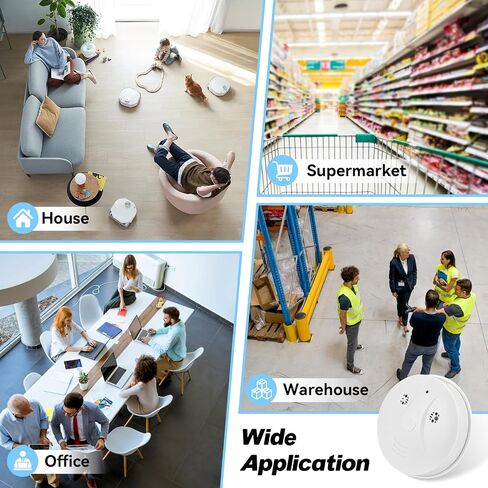 Hidden Spy Camera (Smoke Detector Design) WiFi HD 1080P Camera Wireless Small Nanny Cam for Home Surveillance Security Cameras Indoor Wireless(Support 2.4G) in Kuwait