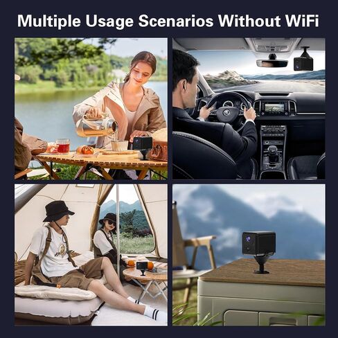Mini 4G LTE Cellular Security Camera:No WiFi Needed with SIM Card | 2K HD Night Vision, Built-in 32G SD Card, 2500mAh Battery Powered, Easy Install, Portable for Travel, RV, Storage, Vehicle in Kuwait