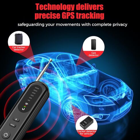Hidden-camera-detectors-mini-bug detector & camera finder-Upgraded gps tracker detector-2026 anti spy camera finder device-RF signal scanner-portable mini detector to travel for hotel/car/home-black in Kuwait