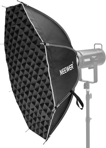 NEEWER 17.7"/45cm Octagonal Softbox Bowens Mount, Quick Folding Quick Set Up with Diffusers/Honeycomb Grid/Bag for Q4 RGB CB60 MS60B MS60C MS150B Compatible with Godox Aputure Video Studio Light, NS1P in Kuwait