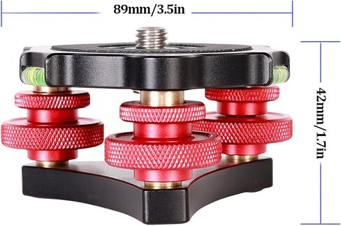 LP-64 Camera Tripod Leveling Base, Aluminum Alloy Ball Head Leveler with Spirit Level 5 Fine Adjustment for SLR Panoramic Photography Video Capturing in Kuwait
