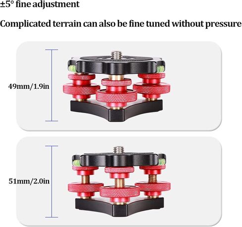 LP-64 Camera Tripod Leveling Base, Aluminum Alloy Ball Head Leveler with Spirit Level 5 Fine Adjustment for SLR Panoramic Photography Video Capturing in Kuwait