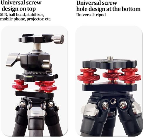 LP-64 Camera Tripod Leveling Base, Aluminum Alloy Ball Head Leveler with Spirit Level 5 Fine Adjustment for SLR Panoramic Photography Video Capturing in Kuwait