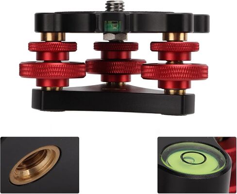 LP-64 Camera Tripod Leveling Base, Aluminum Alloy Ball Head Leveler with Spirit Level 5 Fine Adjustment for SLR Panoramic Photography Video Capturing in Kuwait