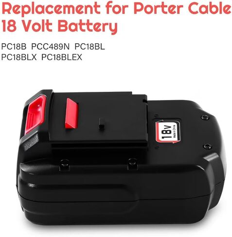 2-Pack [Upgraded to 3600mAh] High Capacity Ni-Mh PC18B Replacement Battery | Compatible with Porter Cable 18V Battery PCC489N PC18BLEX Tools Compatible with Porter Cable Charger PCMVC PCXMVC(Red) in Kuwait