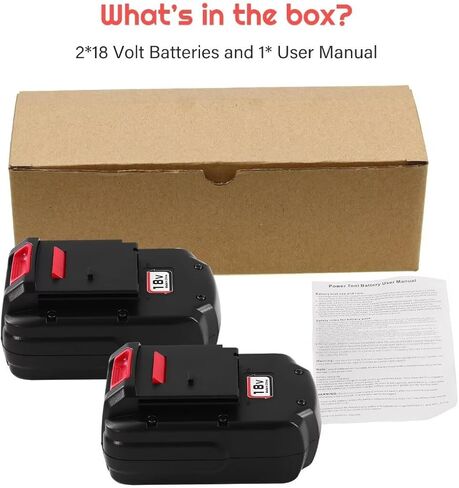 2-Pack [Upgraded to 3600mAh] High Capacity Ni-Mh PC18B Replacement Battery | Compatible with Porter Cable 18V Battery PCC489N PC18BLEX Tools Compatible with Porter Cable Charger PCMVC PCXMVC(Red) in Kuwait