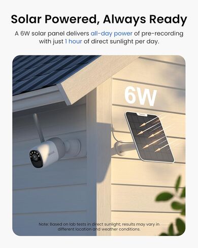REOLINK Altas 2K Solar Security Cameras Wireless Outdoor, 10s Pre-Record | 540 Days Battery Life, ColorX Night Vision, Dual Band 2.4/5GHz Wi-Fi 6, AI Detection, Home Hub Compatible, No Subscription in Kuwait