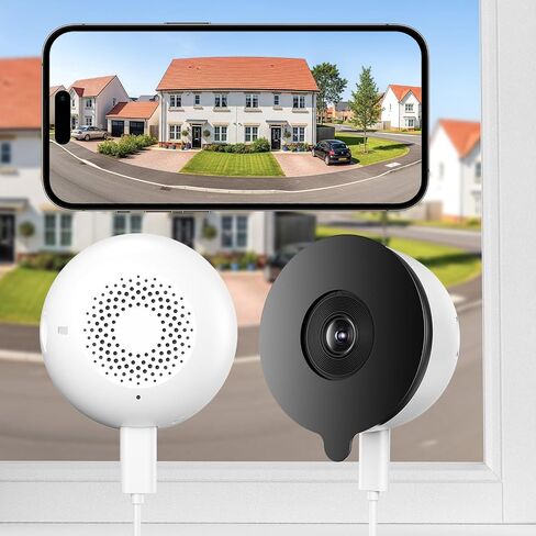 3MP 2K Window Security Camera with Starlight Color Night Vision | 5GHz WiFi Indoor Camera for Home Security with 24/7 Recording, Motion Detection, Easy Window Mount for Outdoor Monitoring in Kuwait