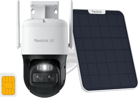 REOLINK TrackMix 4K Dual-Lens PTZ Solar Security Cameras Wireless Outdoor | Auto Tracking, Color Night Vision, 360° Pan Tilt, 8X Hybrid Zoom, Smart AI Detection, No Subscriptions, Home Hub Compatible in Kuwait