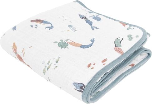 Little Unicorn Muslin Quilt Blanket | 100% Cotton Soft Multi-Layered Muslin Fabric | Toddler & Baby Blanket | 47"x47" | for Nursery, Crib, Shower Gifts (Pressed Petals) in Kuwait
