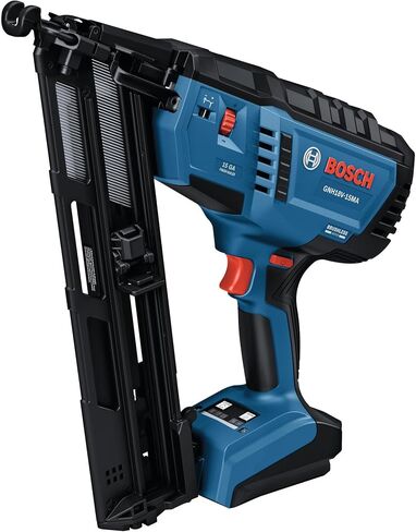 BOSCH GNH18V-15MAN 18V Brushless 15-Gauge Angled Finish Nailer - Precision for Tight Spaces, Fastens up to 1,200 Nails per Charge, One-Handed Activation, Tool-Free Jam Clearing, Belt Hook (Bare Tool) in Kuwait