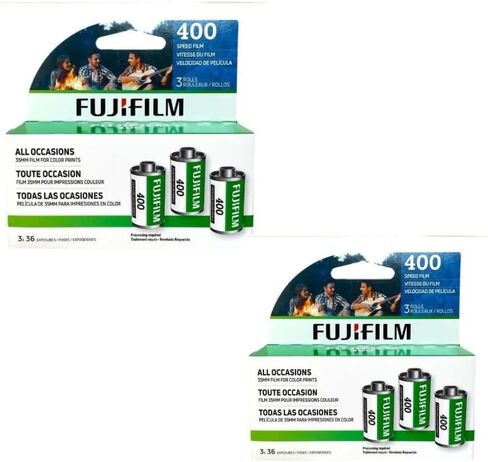 Fujifilm Fujicolor 400 ISO 35mm Color Negative Film 36 Exposures - 2 Packs (6 Rolls) in Kuwait