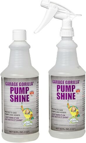 Garage Gorilla Pump Shine | Surface Protectant & Shine Restorer for Gas Pumps | Metal & Composite Surfaces | with Micro-Spray Shield Barrier | 32 oz Bottles (Case of 6) in Kuwait