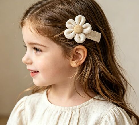 Hair Clips for Baby Girls,6 Pack Flower Fully Lined Alligator Clips and Snap Hairpins Set, Handmade Hair Accessories for Baby Toddler Kid School Age Girls Gifts in Kuwait