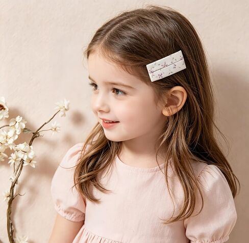 Hair Clips for Baby Girls,6 Pack Flower Fully Lined Alligator Clips and Snap Hairpins Set, Handmade Hair Accessories for Baby Toddler Kid School Age Girls Gifts in Kuwait