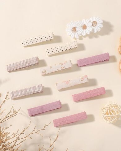 choicbaby 20 pcs Hair Clips for Girls with Bows Flower 2" Fully Lined Alligator Clips and Snap clip Baby Barrettes Hair Accessories for Little Girls Babies Toddlers Child Kids in Kuwait